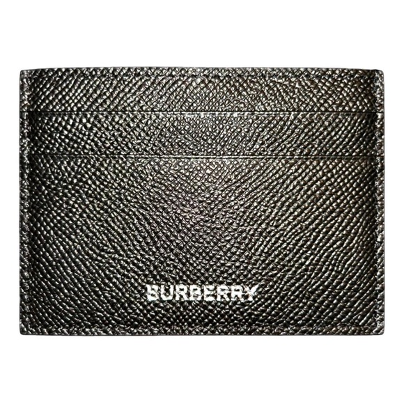 Burberry Other - Burberry Black Leather Card Holder card wallet EUC unisex